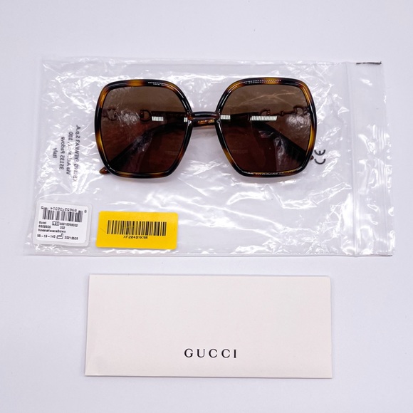 NEW GUCCI GG0890S 002 SUNGLASSES GUCCI GG0890 BROW - Picture 12 of 13